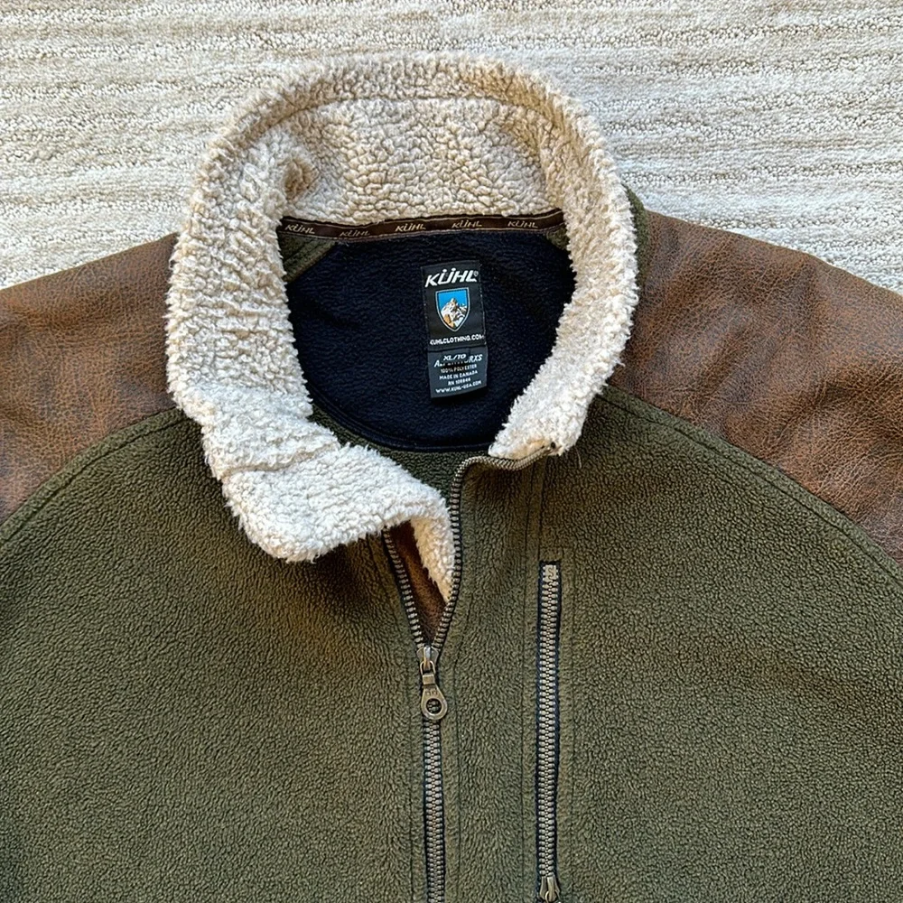 Kuhl Men’s ALPENWURX™ Fleece Full Zip Jacket Green Brown Size XL